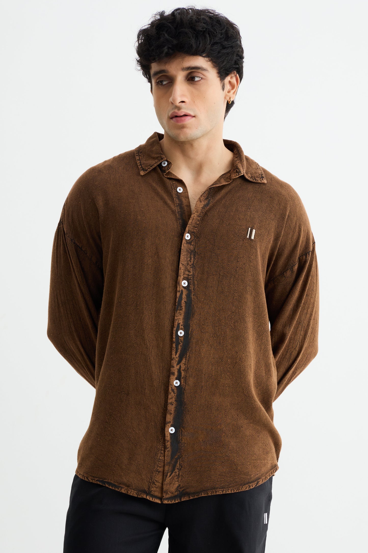 Washed Past Brown Linen Shirt