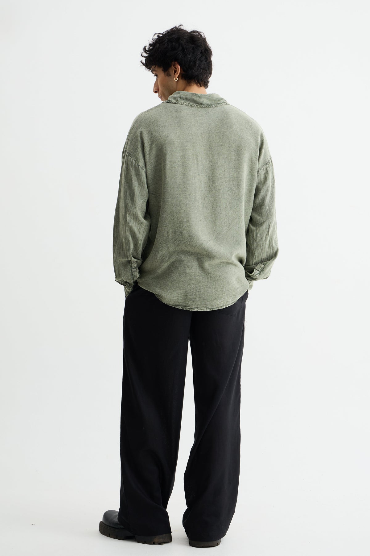 Washed Past Olive Linen Shirt