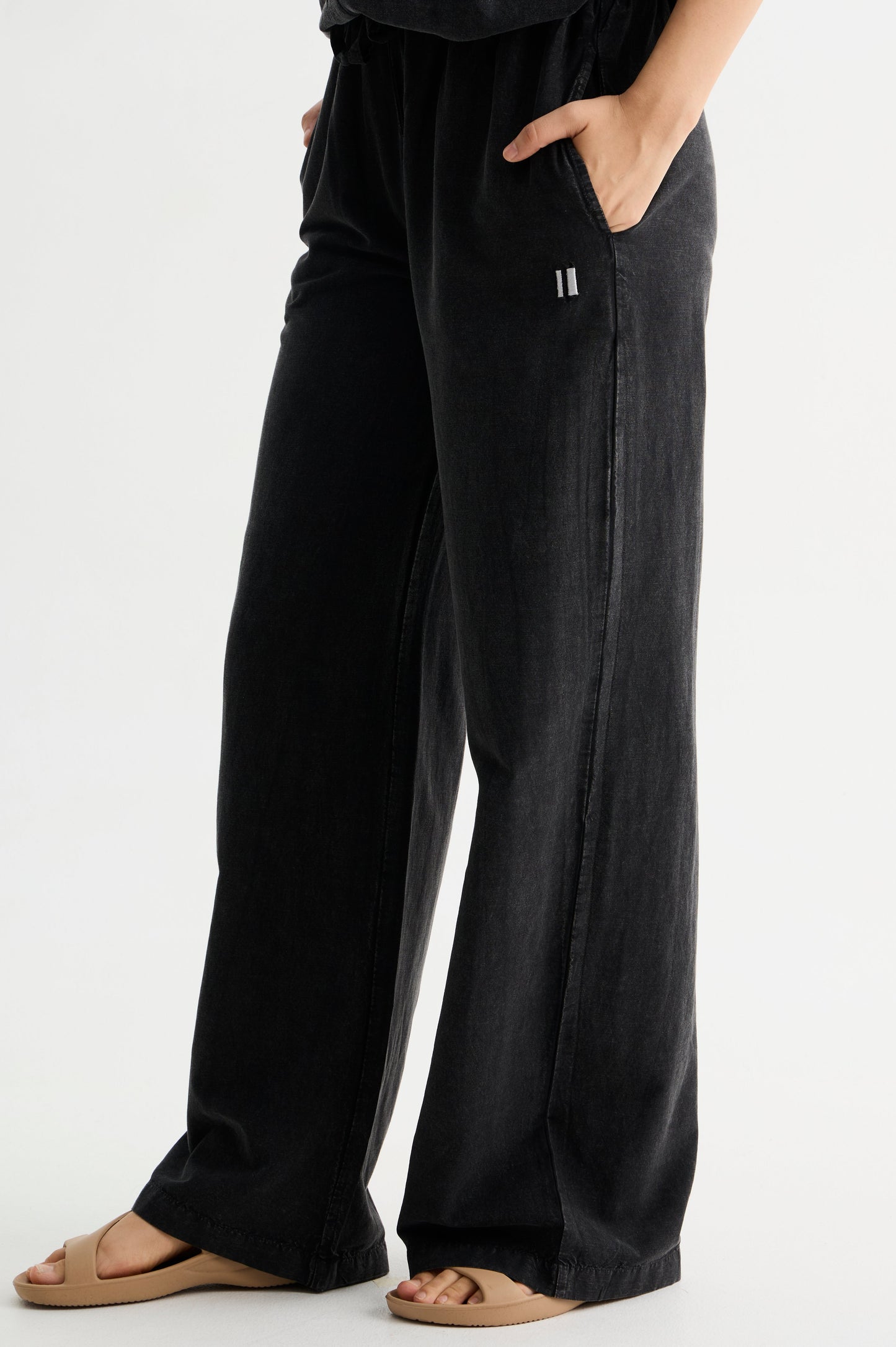 Charcoal Washed Cotton Viscose Pant