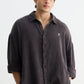 Dark Mocha Brown Gauze Cotton Shirt