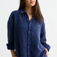 Navy Washed Gauze Cotton Shirt