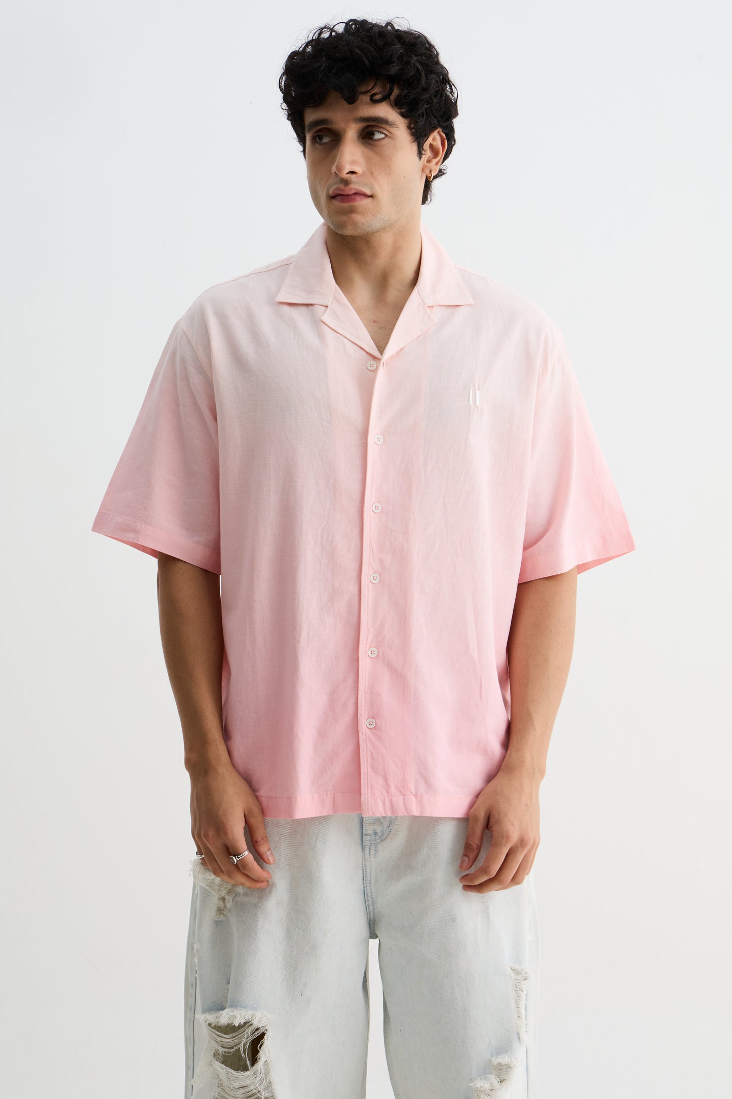 Pink Ombre Half Sleeve Shirt