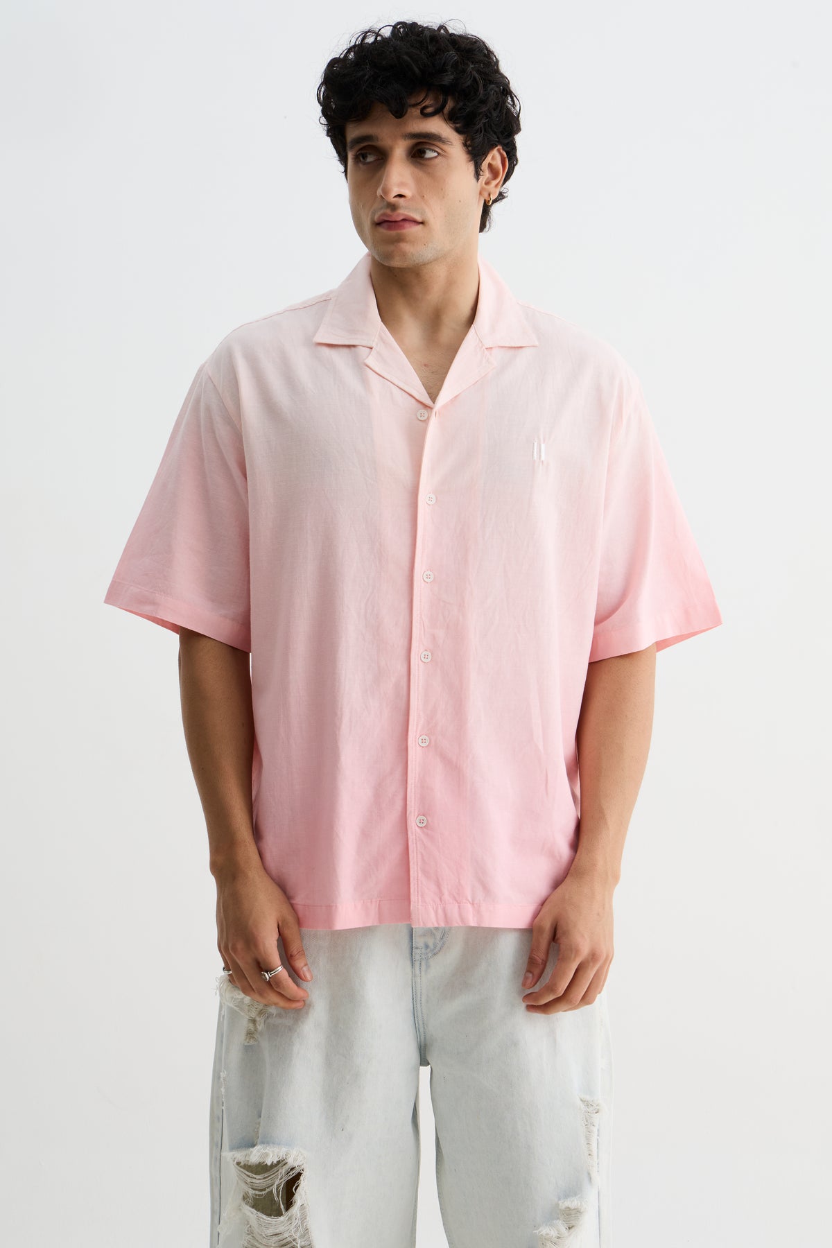 Pink Ombre Half Sleeve Shirt
