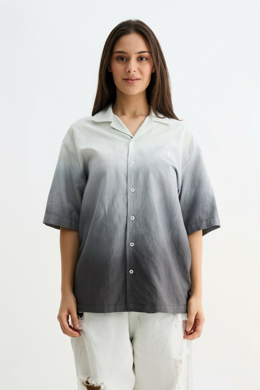 Grey Ombre Half Sleeve Shirt