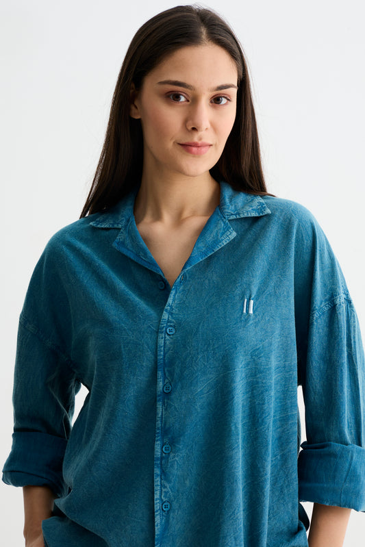 Aqua Blue Washed Past Shirt