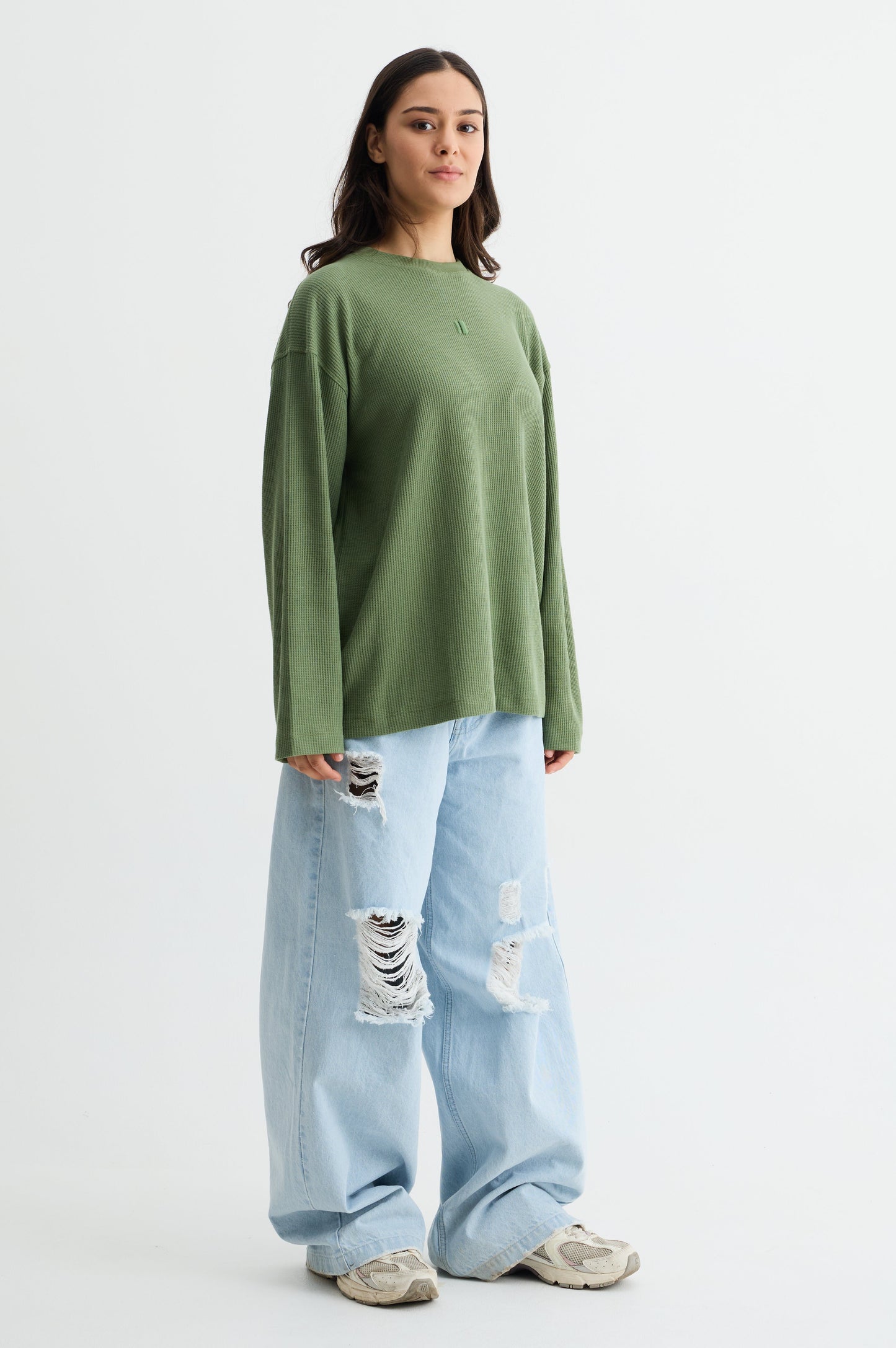 Olive Waffle Full Sleeve T-shirt