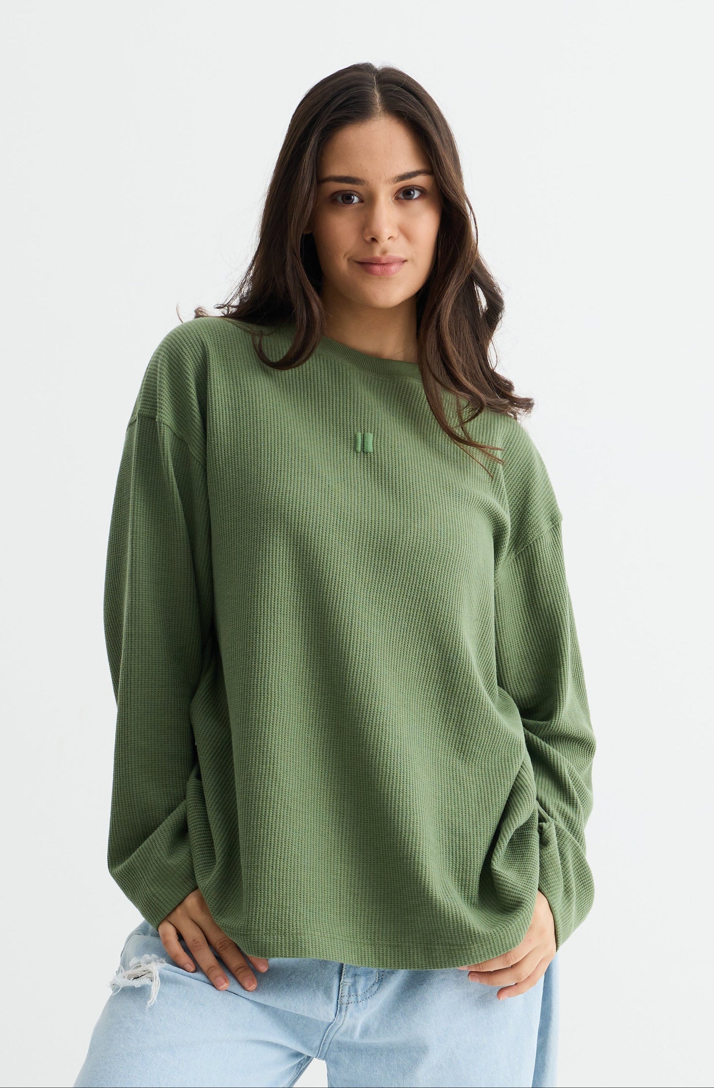 Olive Waffle Full Sleeve T-shirt