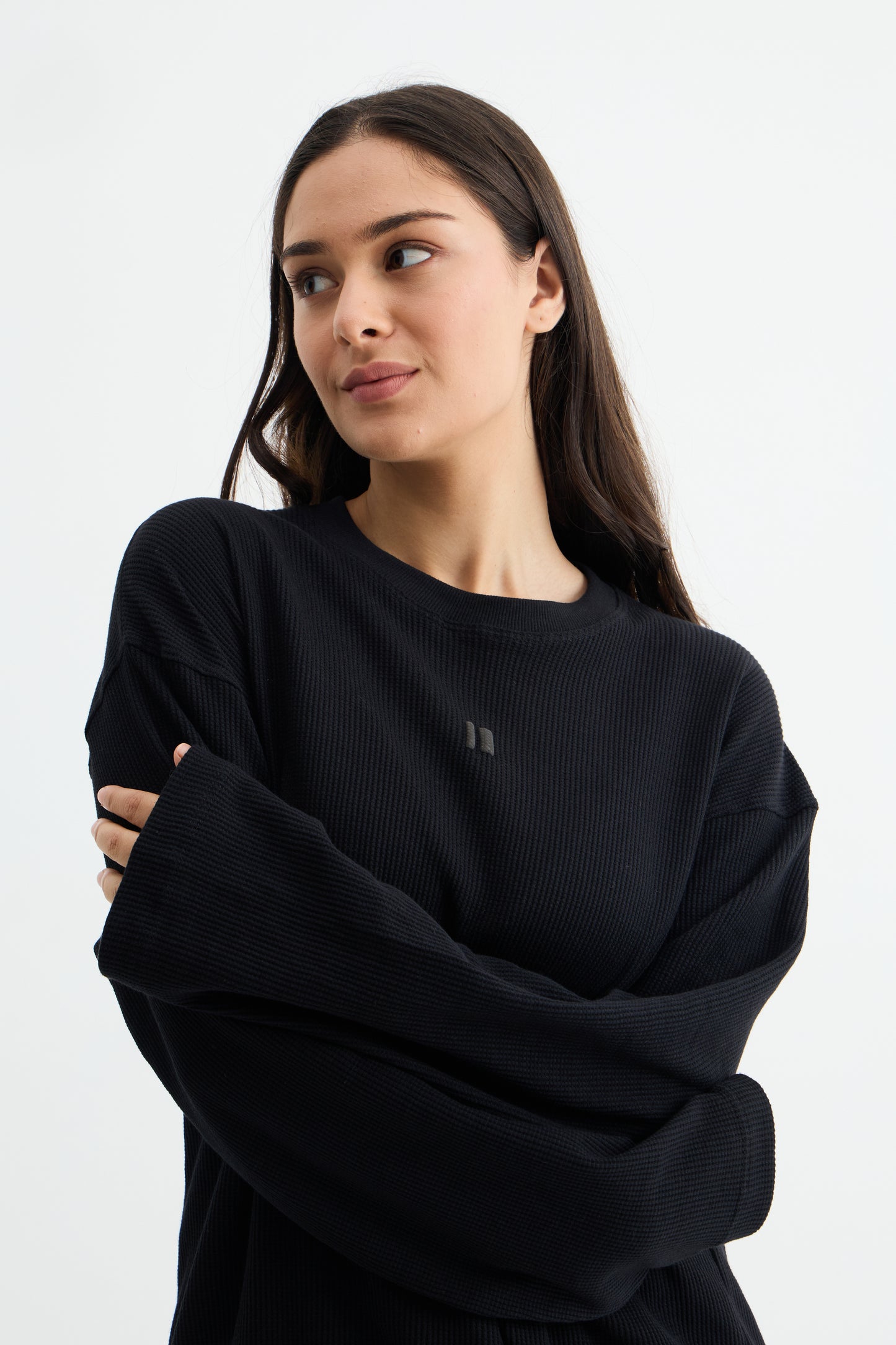 Black Waffle Full Sleeve T-shirt
