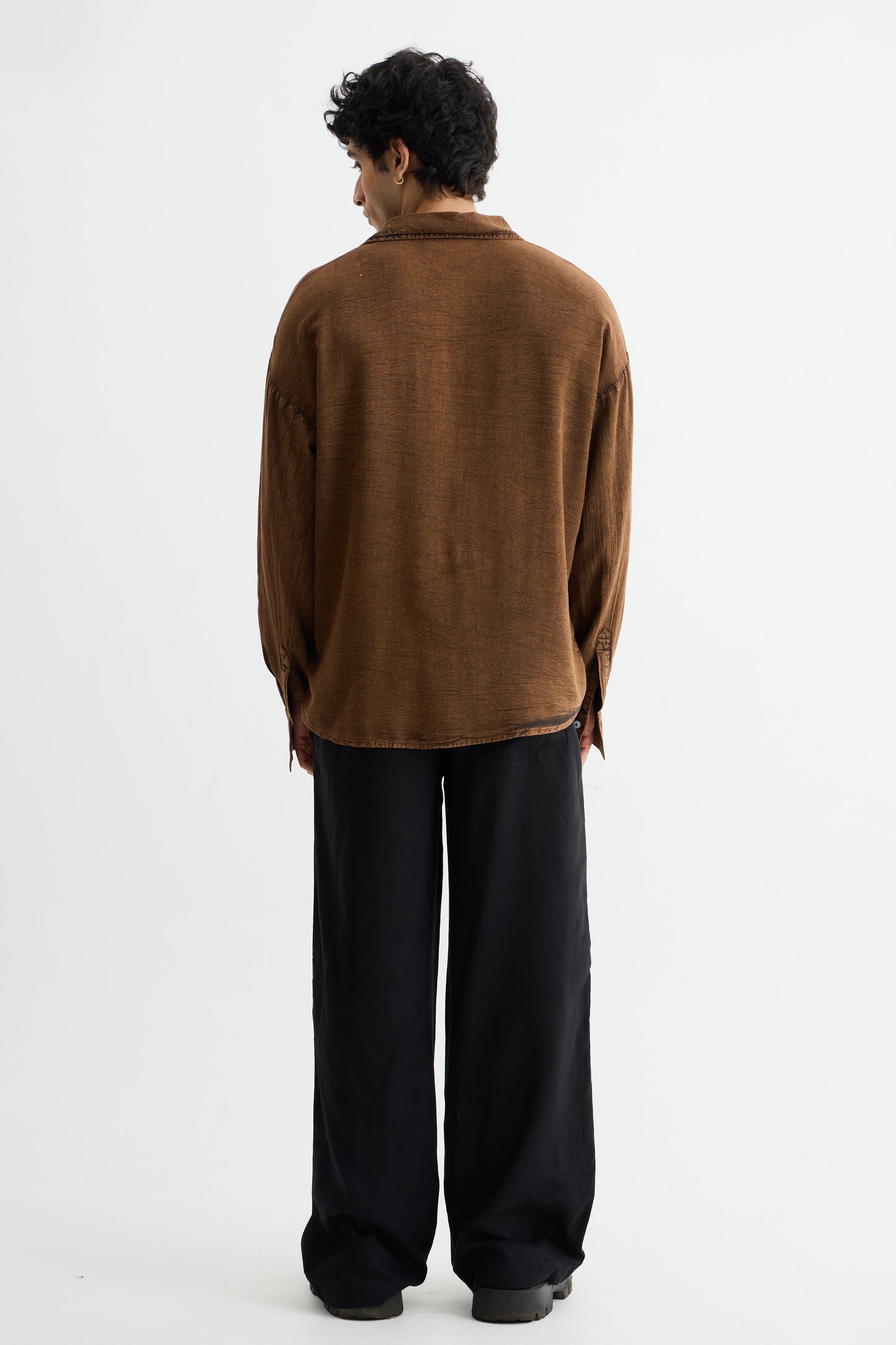 Washed Past Brown Linen Shirt
