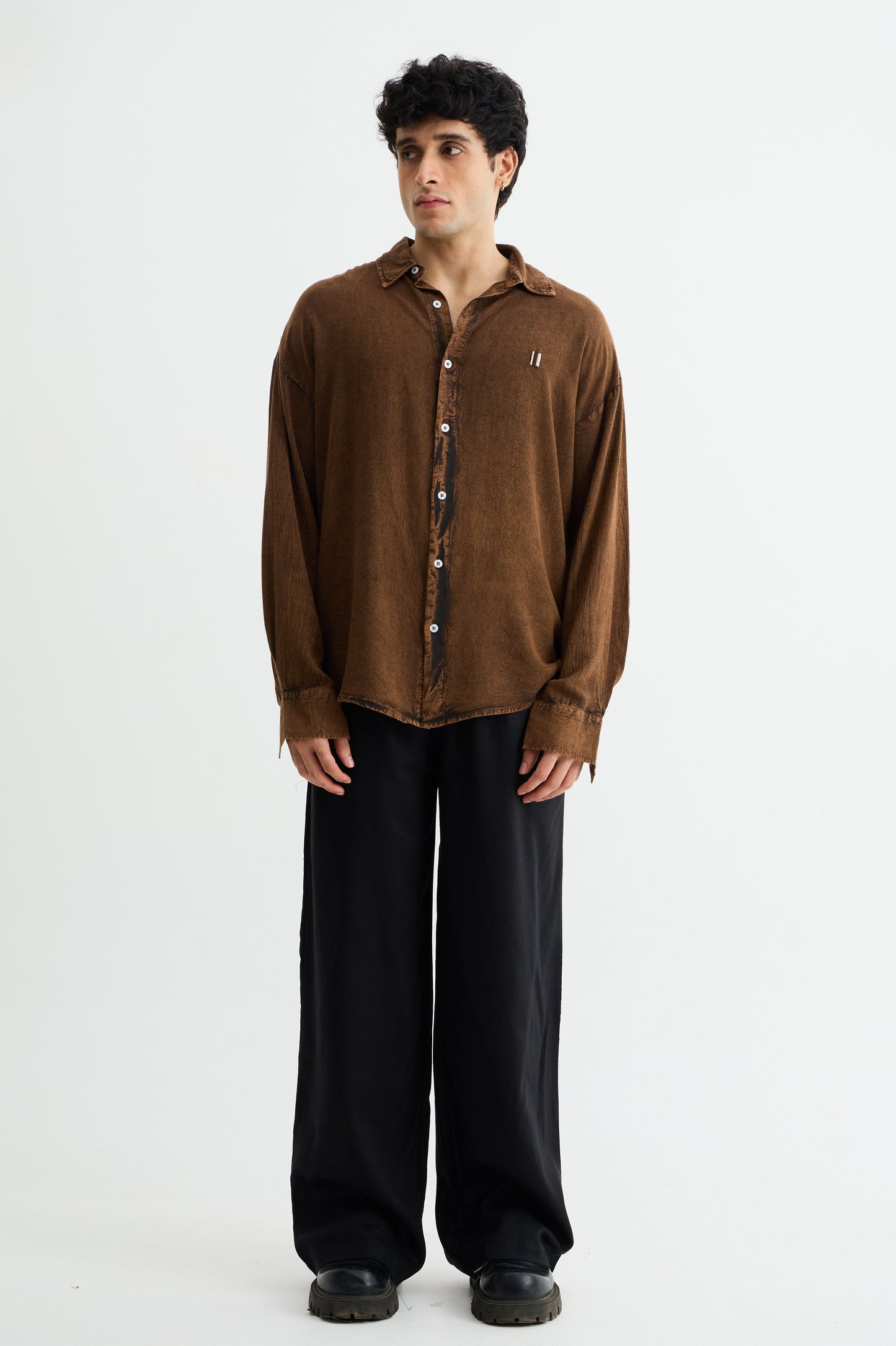 Washed Past Brown Linen Shirt