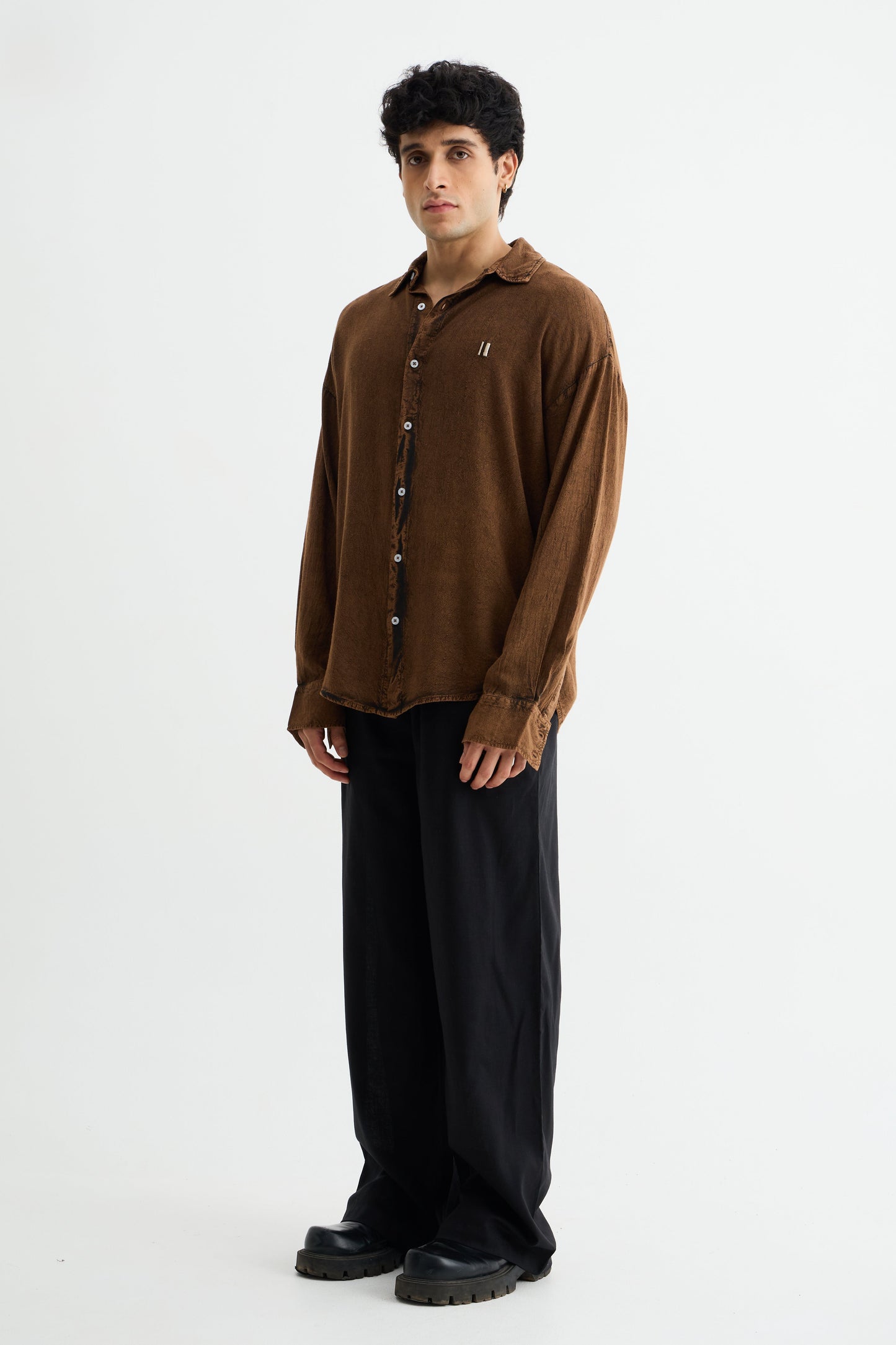 Washed Past Brown Linen Shirt