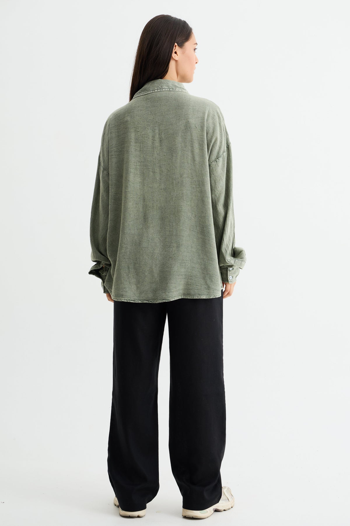 Washed Past Olive Linen Shirt