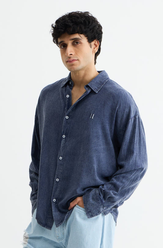 Washed Past Blue Linen Shirt