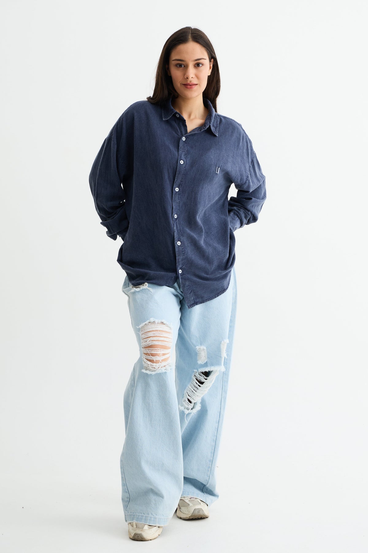 Washed Past Blue Linen Shirt