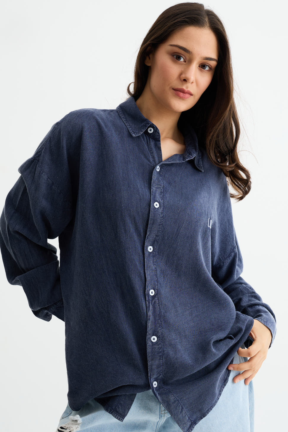 Washed Past Blue Linen Shirt