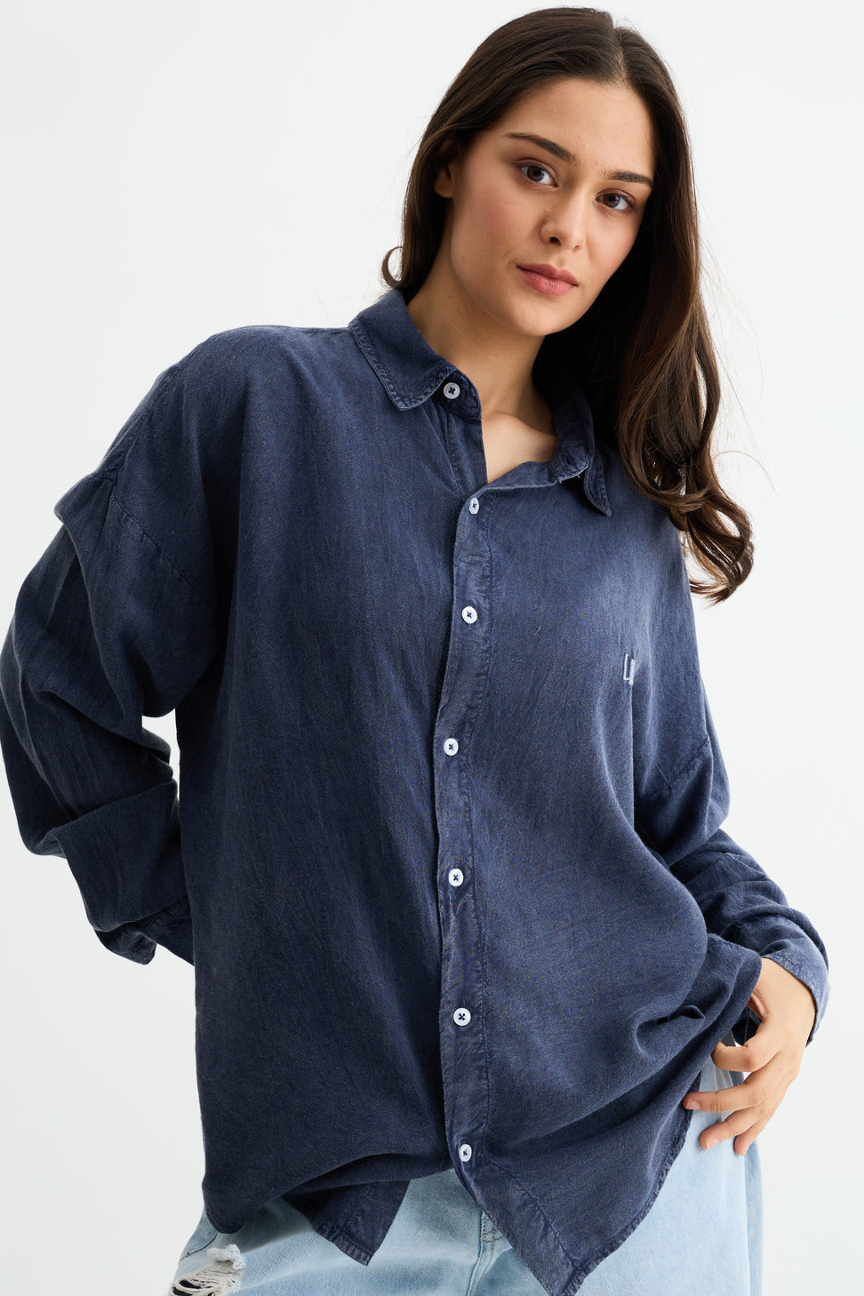 Washed Past Blue Linen Shirt