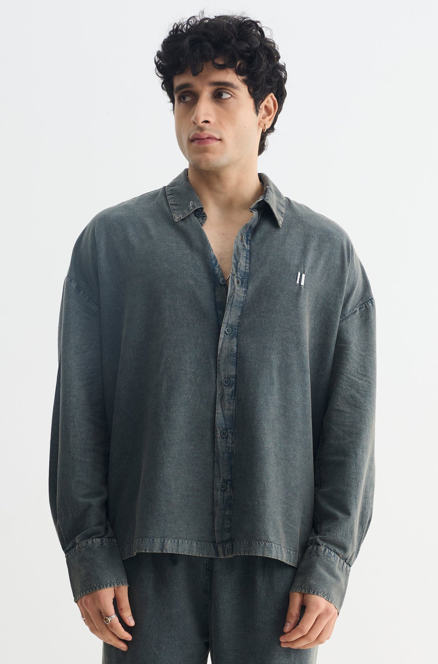 Olive Washed Cotton Viscose Set