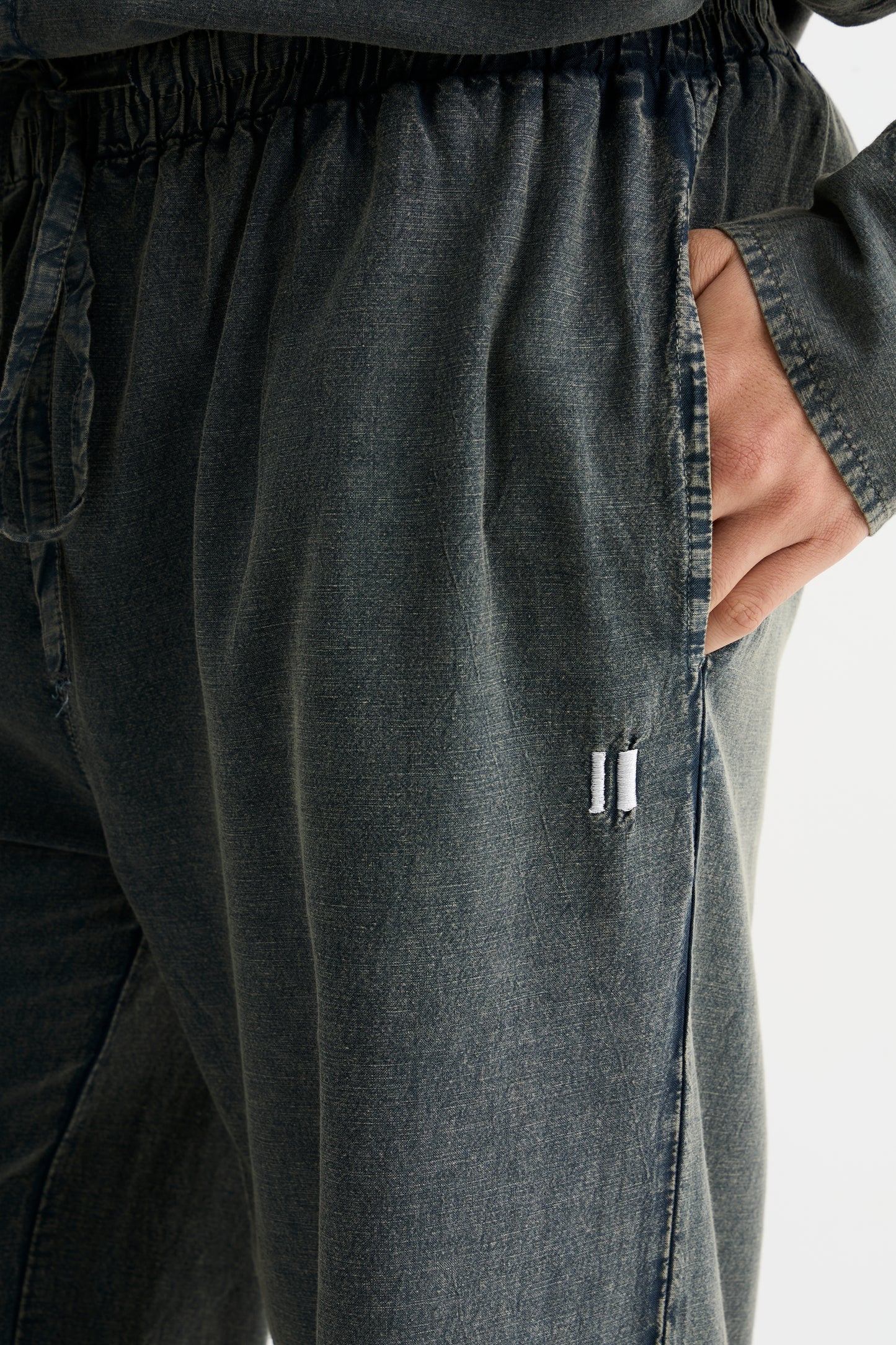 Olive Washed Cotton Viscose Pant