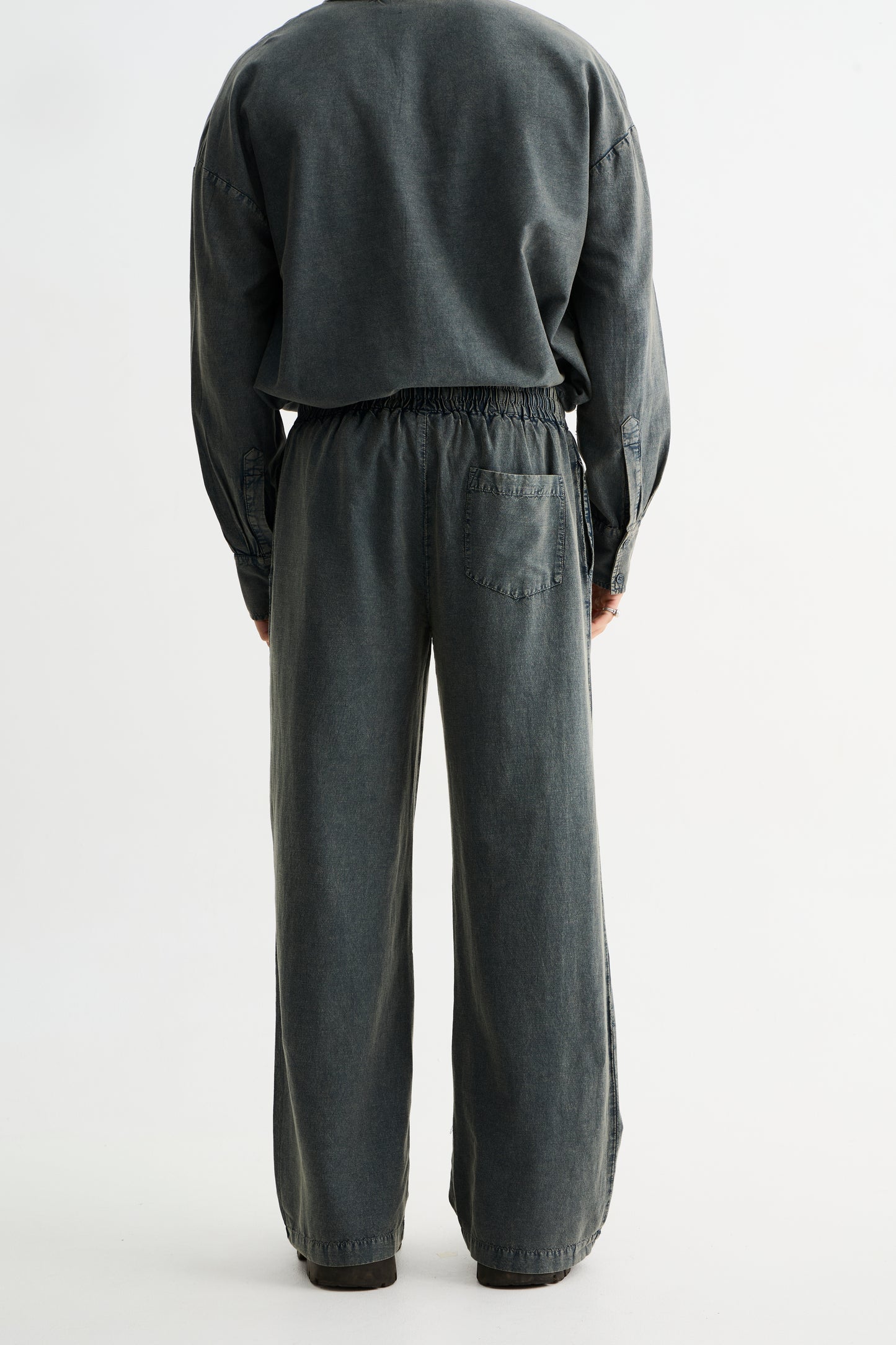 Olive Washed Cotton Viscose Pant