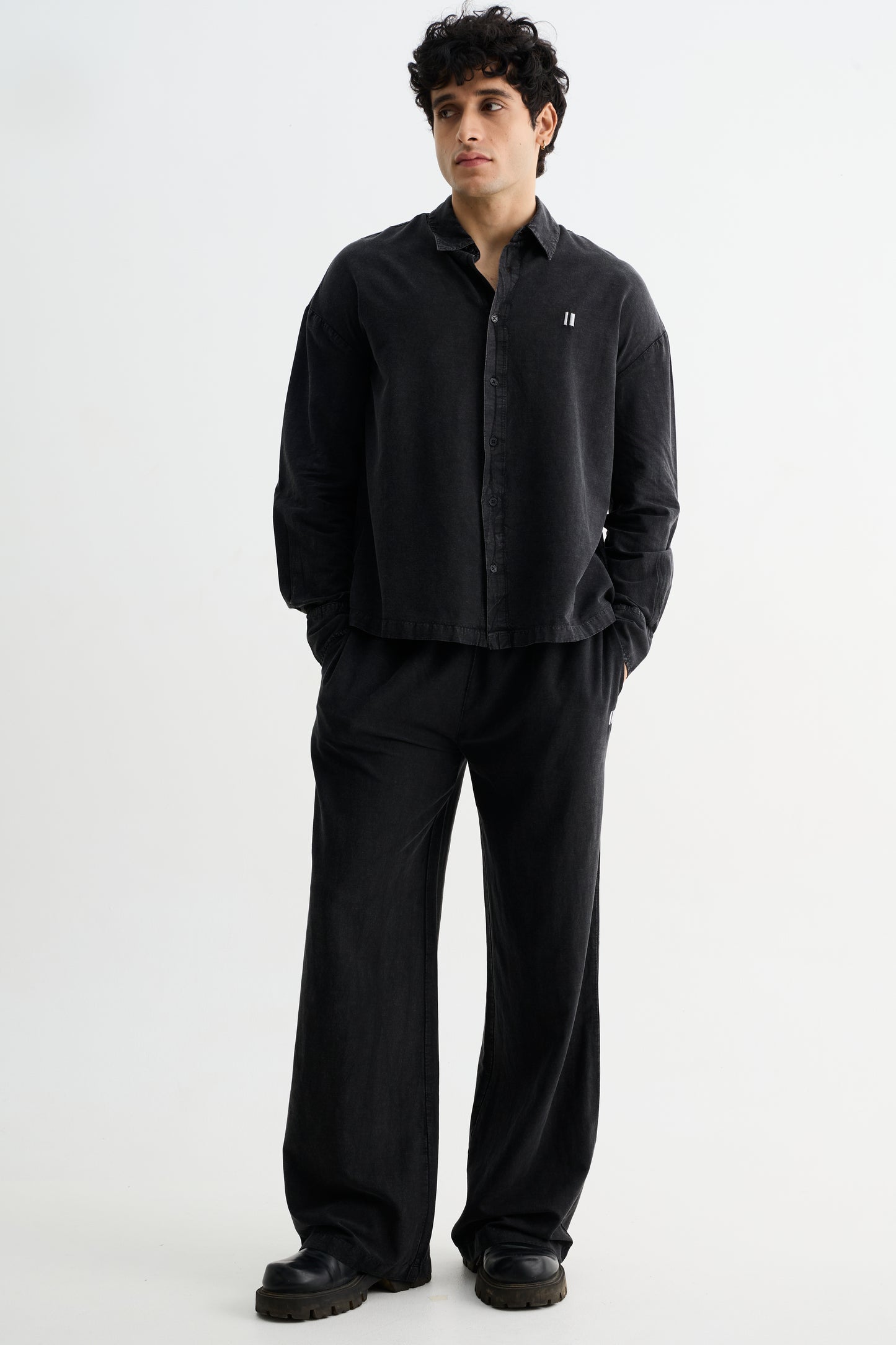 Charcoal Washed Cotton Viscose Pant