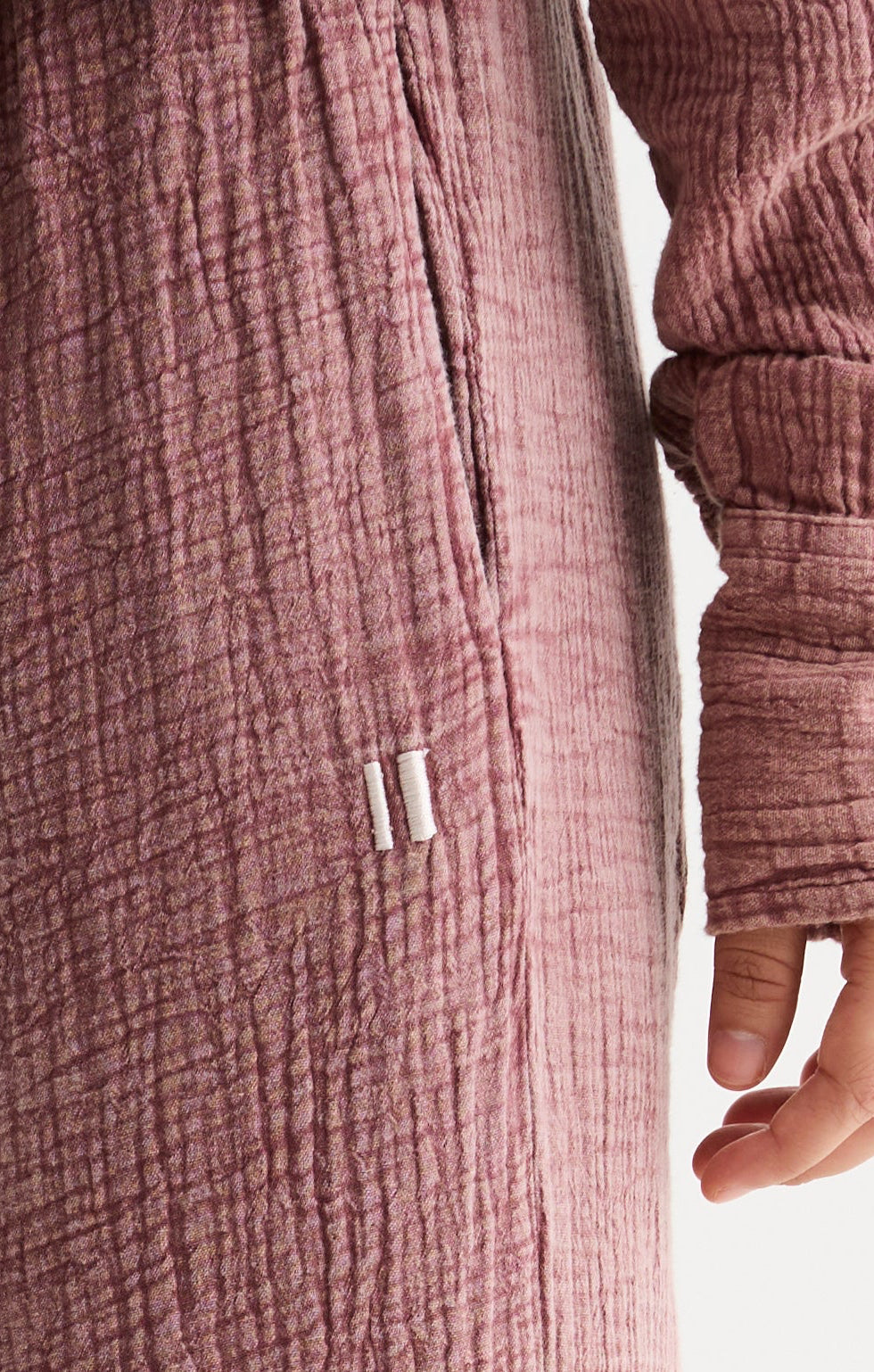 Mauve Washed Gauze Cotton Pant