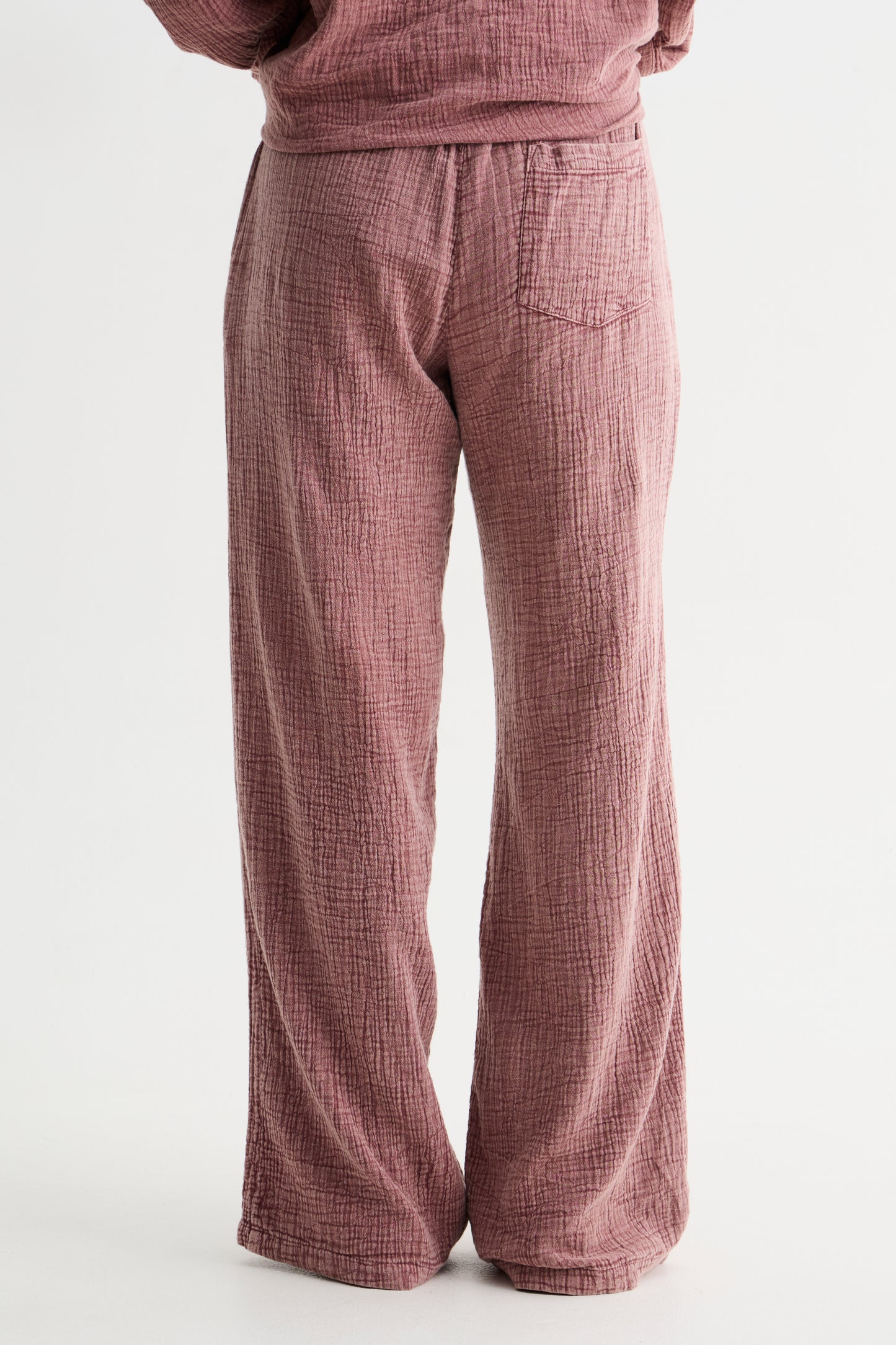 Mauve Washed Gauze Cotton Pant