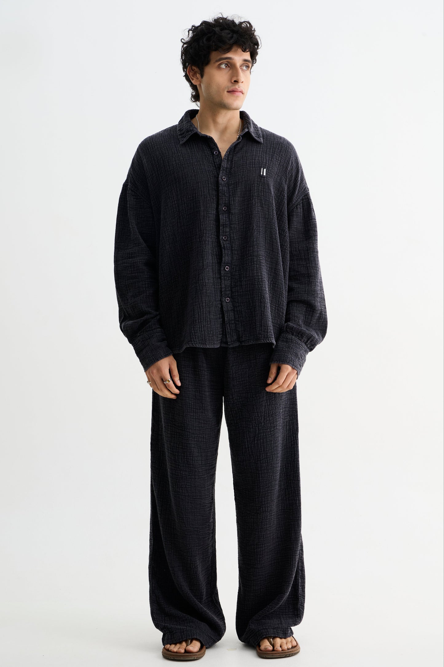 Charcoal Washed Cotton Gauze Pant