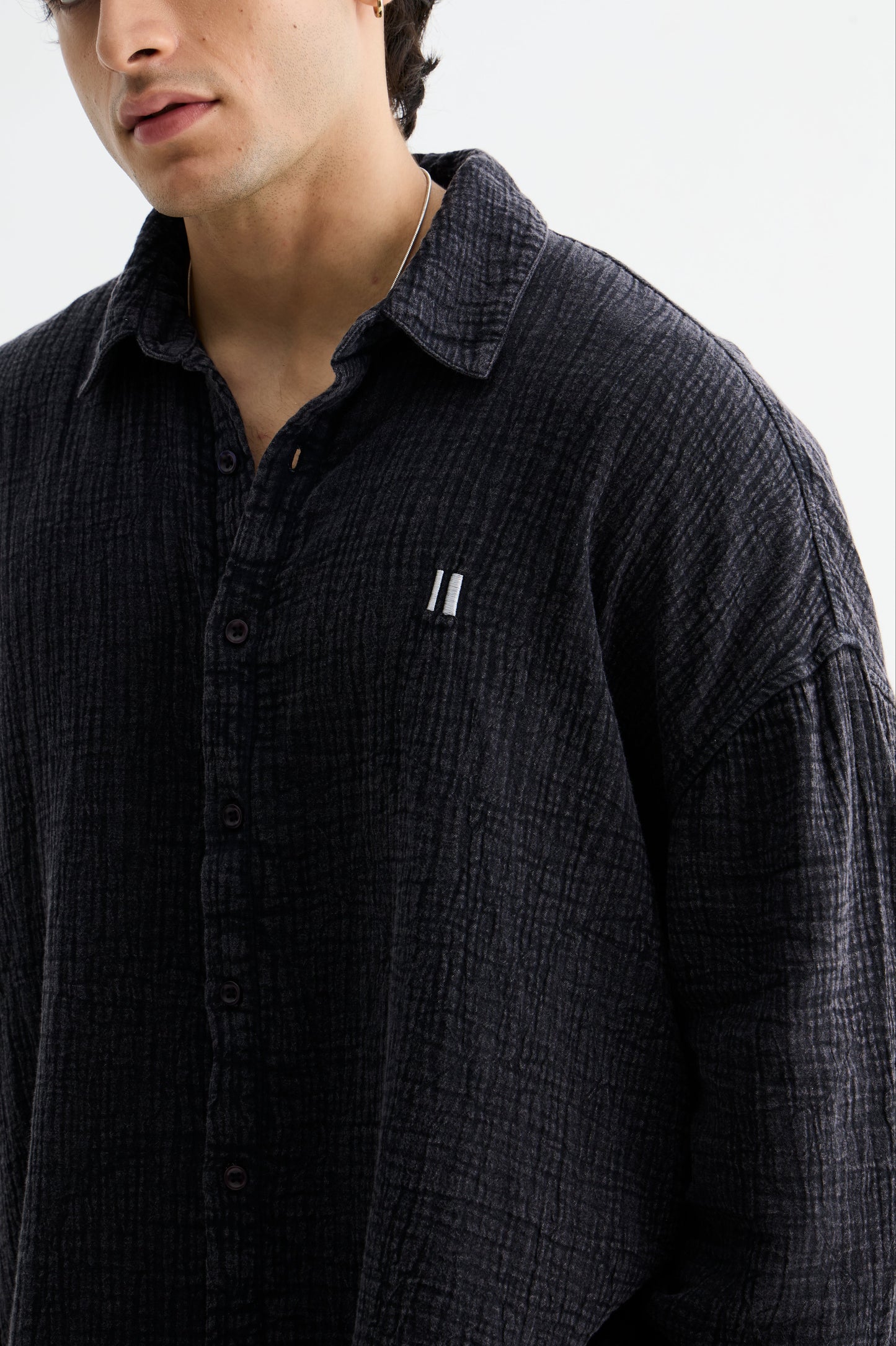 Charcoal Washed Cotton Gauze Shirt
