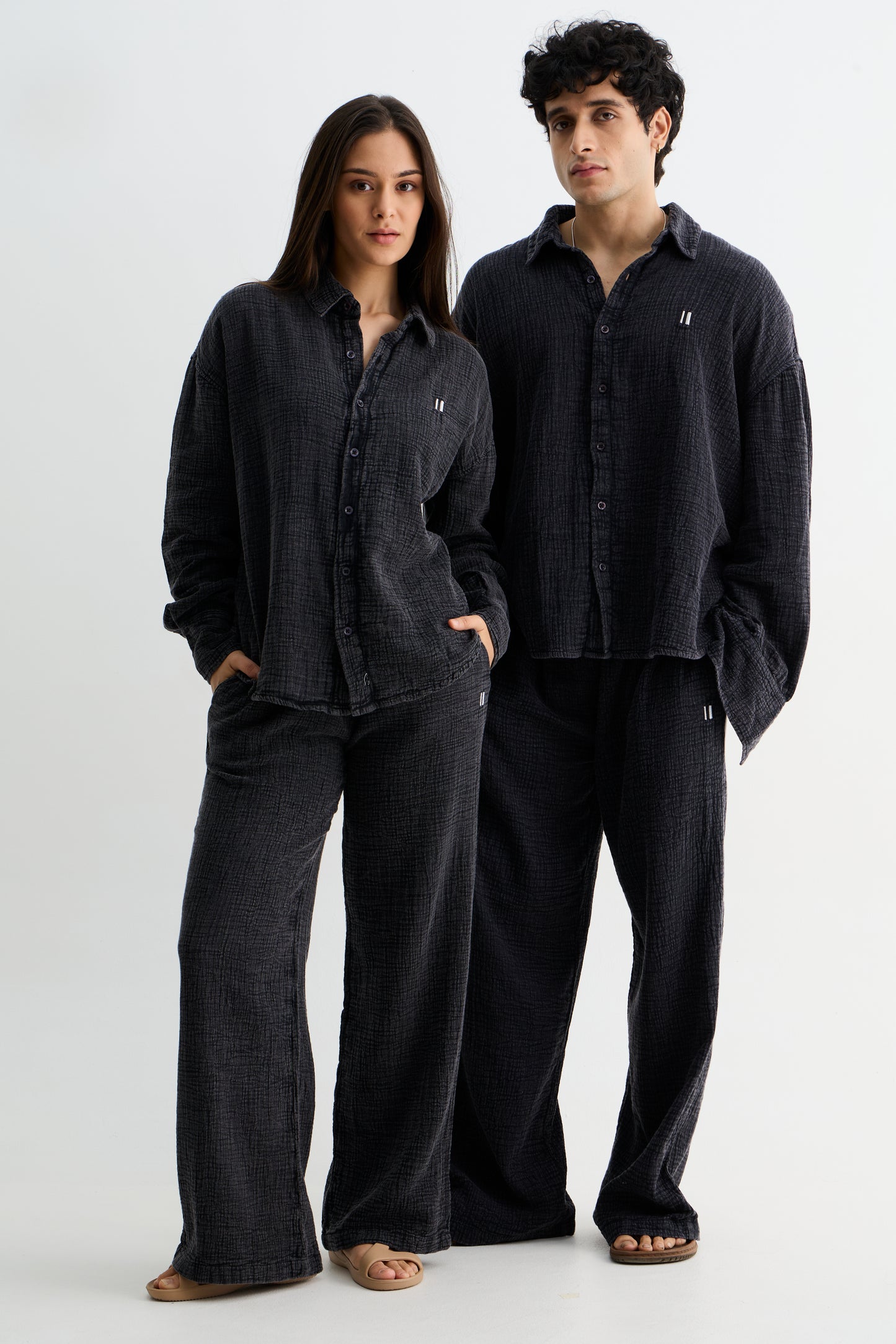 Charcoal Washed Cotton Gauze Pant