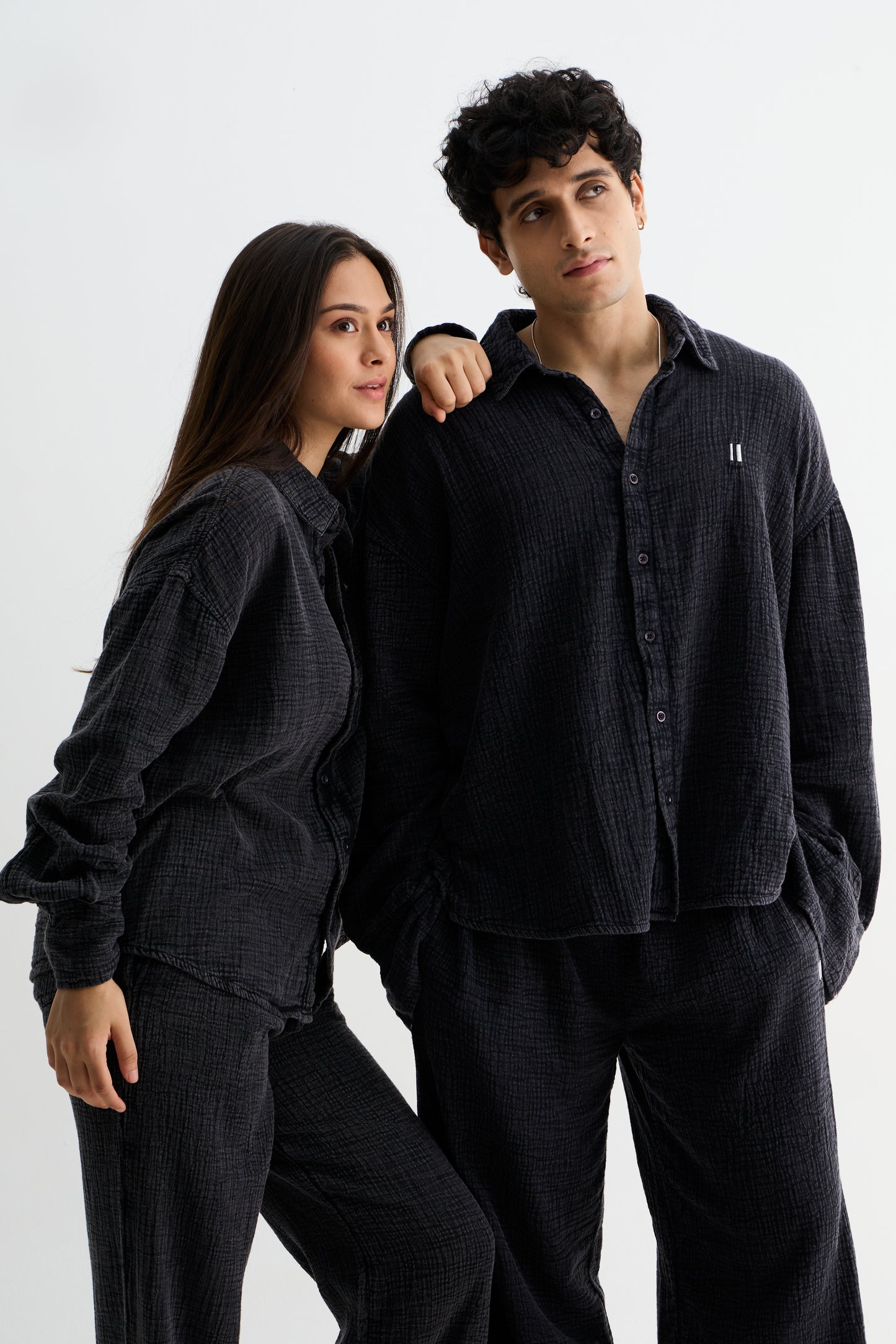 Charcoal Washed Cotton Gauze Shirt