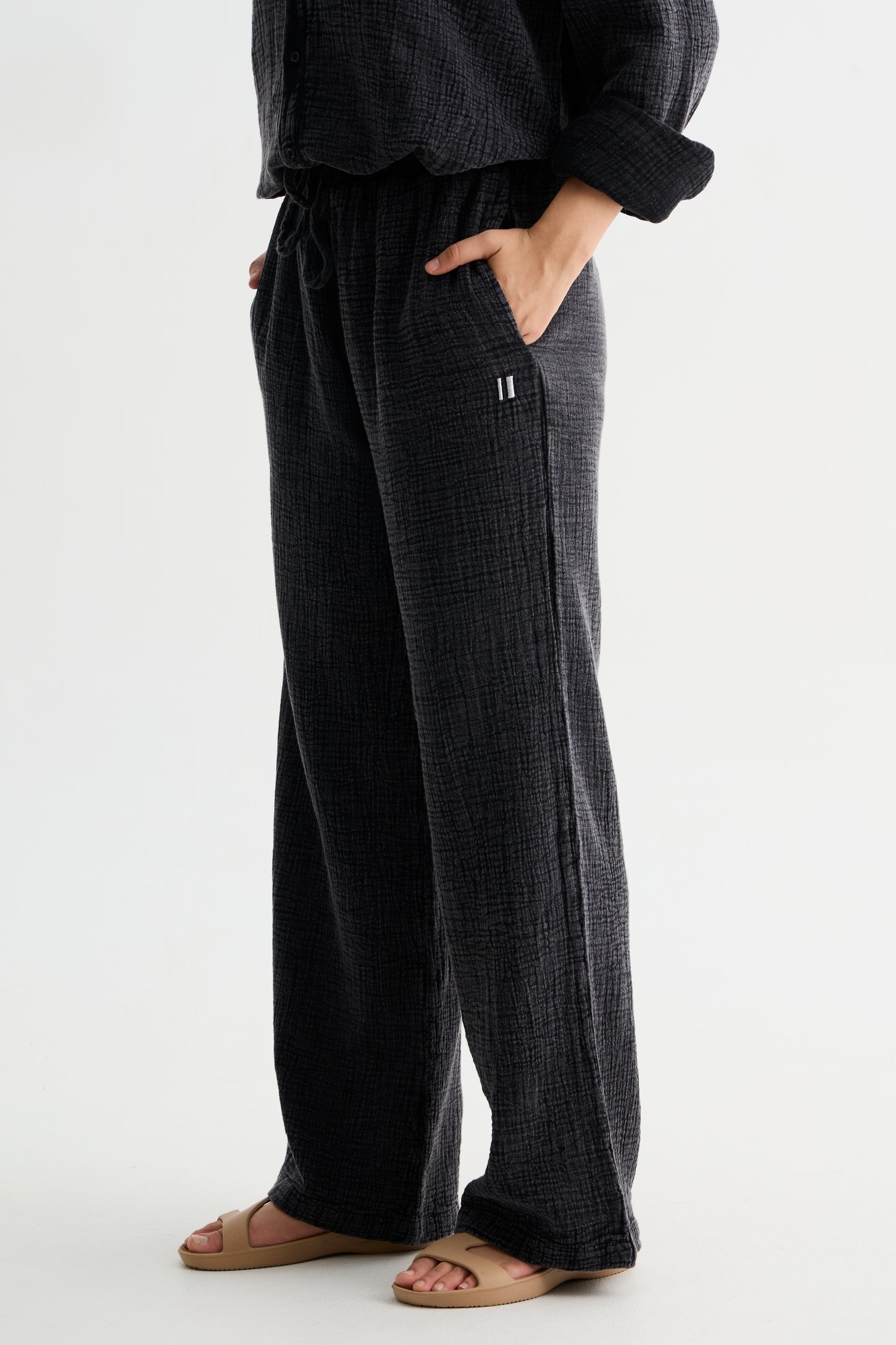 Charcoal Washed Cotton Gauze Pant
