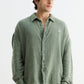 Green Washed Gauze Cotton Shirt
