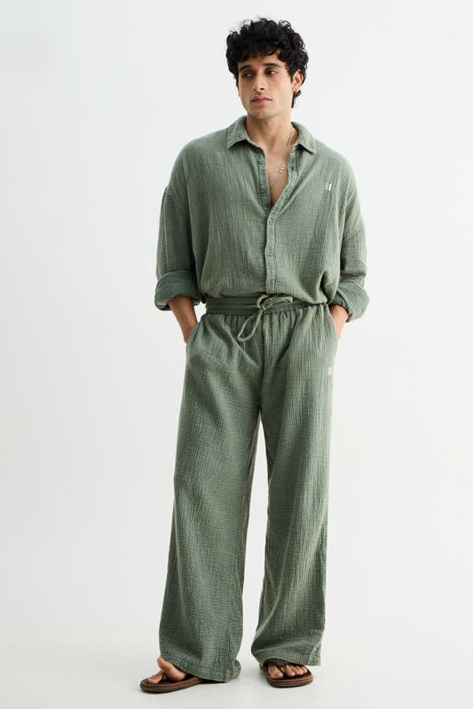 Green Washed Gauze Cotton Set