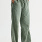 Green Washed Gauze Cotton Pant