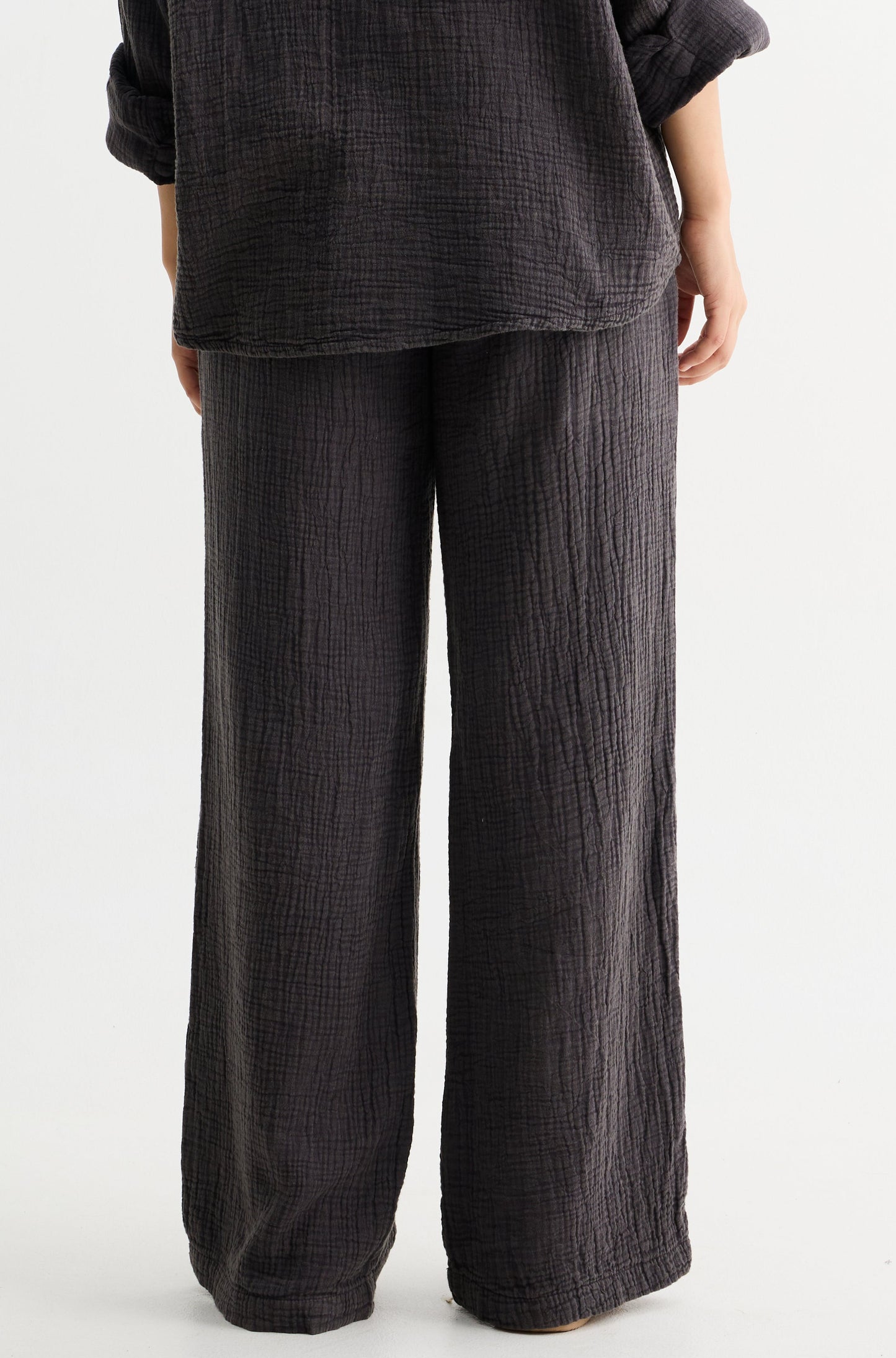 Dark Mocha Brown Gauze Cotton Pant