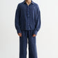 Navy Washed Gauze Cotton Pant