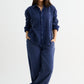 Navy Washed Gauze Cotton Pant