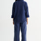 Navy Washed Gauze Cotton Pant