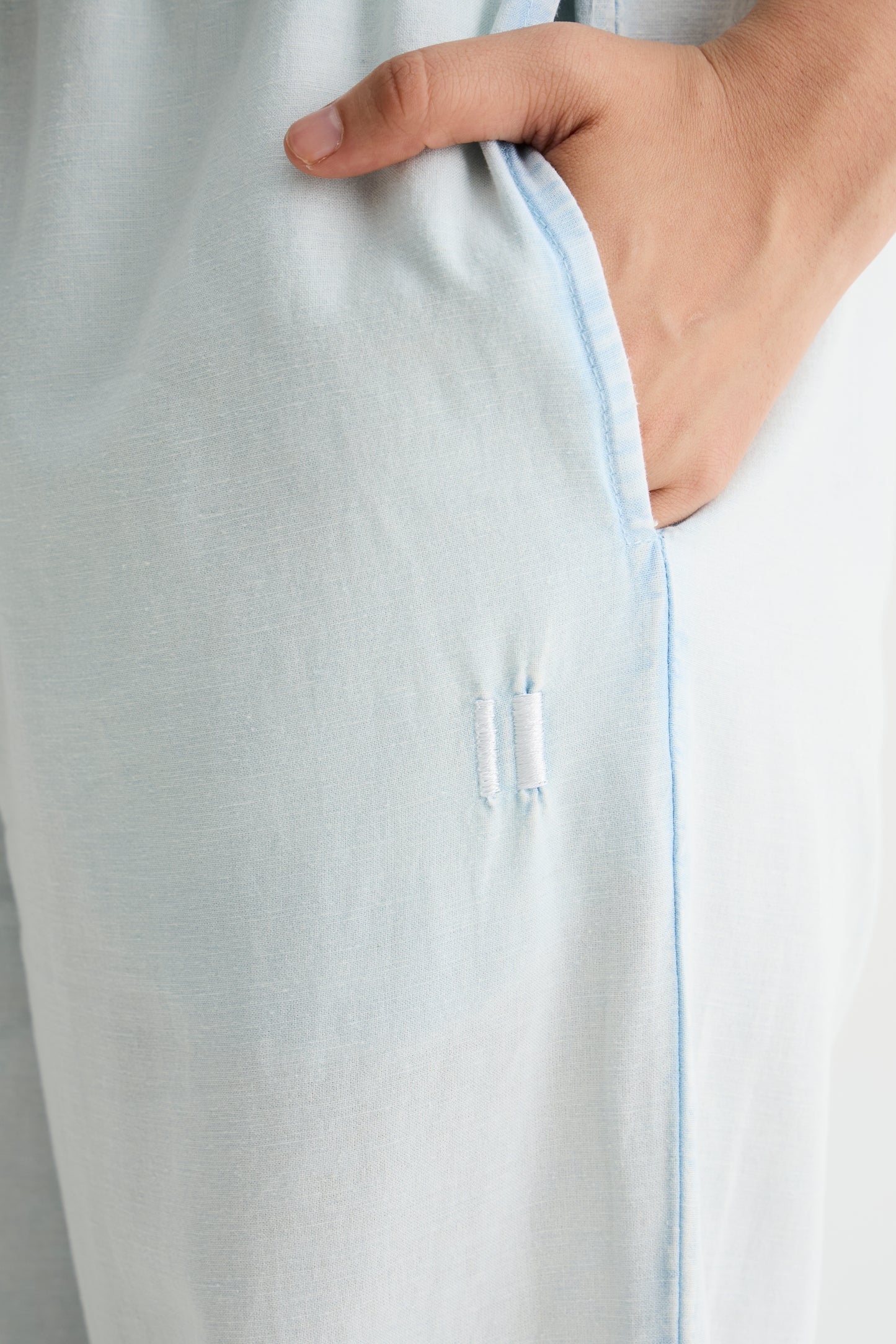 Sky Blue Washed Cotton Viscose Pant