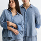 Light Blue Washed Gauze Shirt
