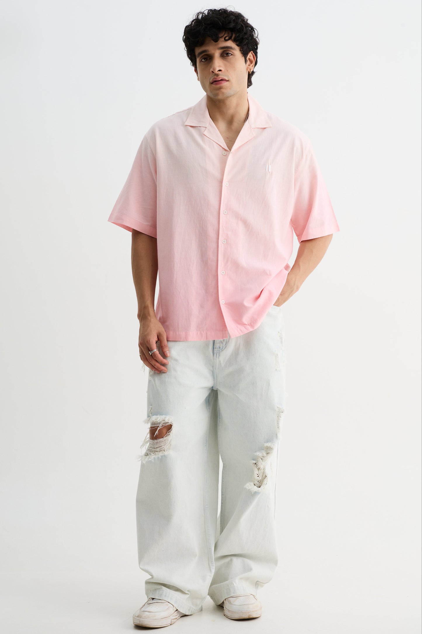 Pink Ombre Half Sleeve Shirt