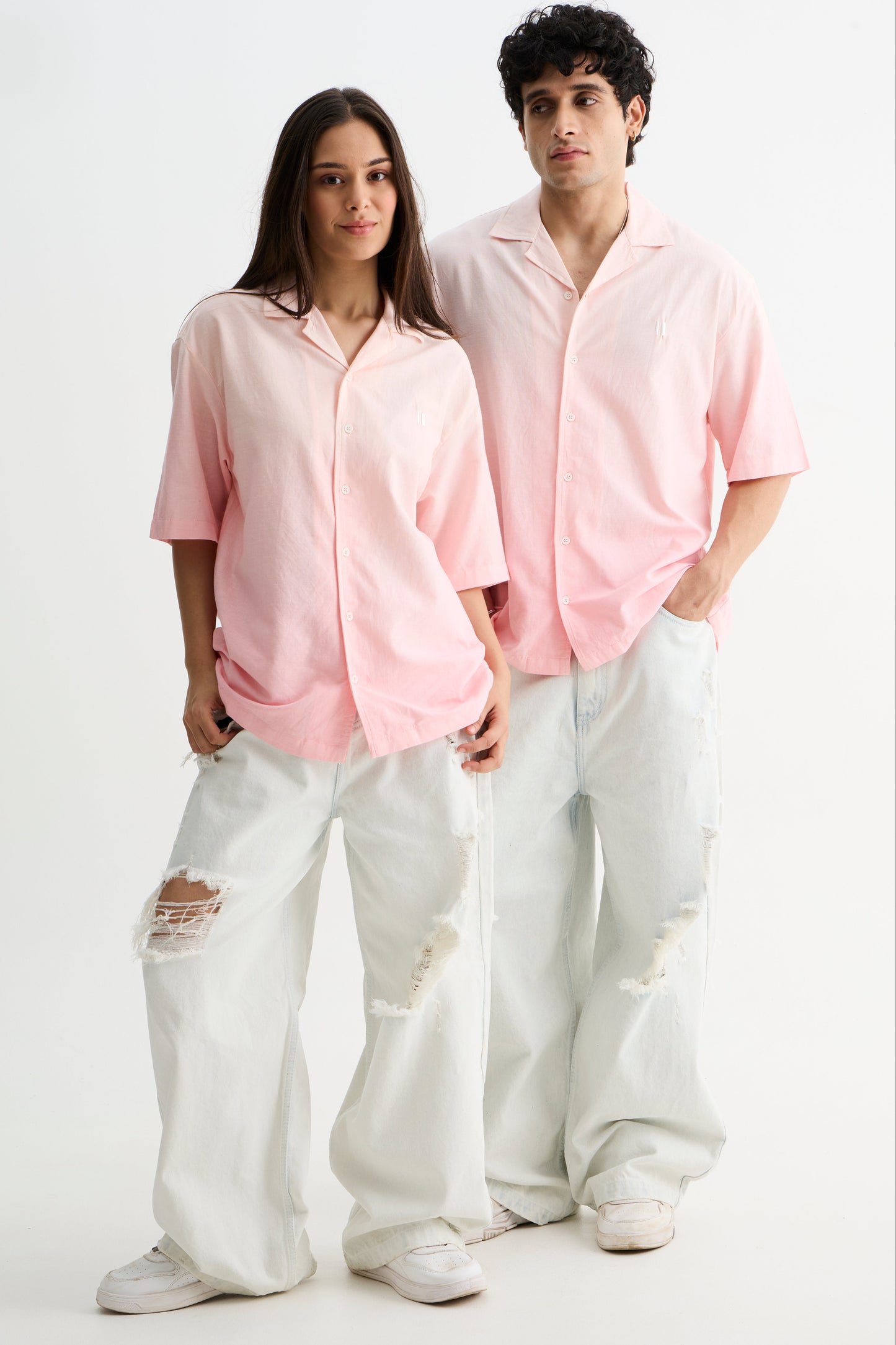 Pink Ombre Half Sleeve Shirt