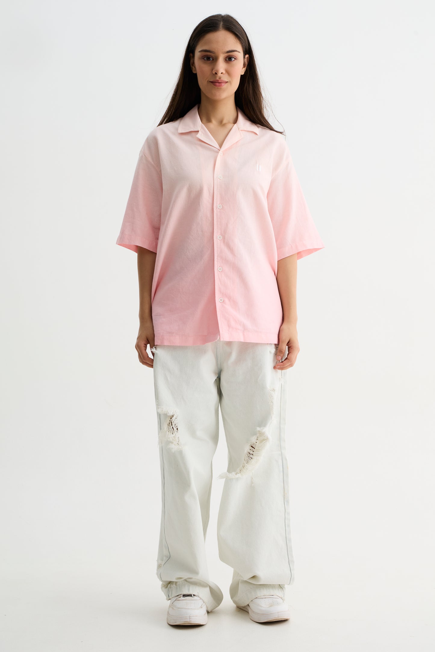 Pink Ombre Half Sleeve Shirt