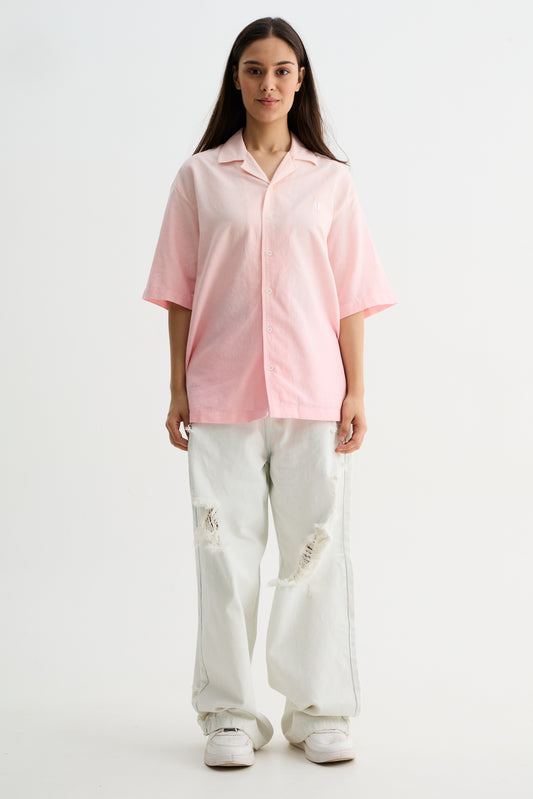 Pink Ombre Half Sleeve Shirt