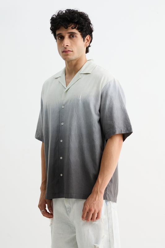 Grey Ombre Half Sleeve Shirt