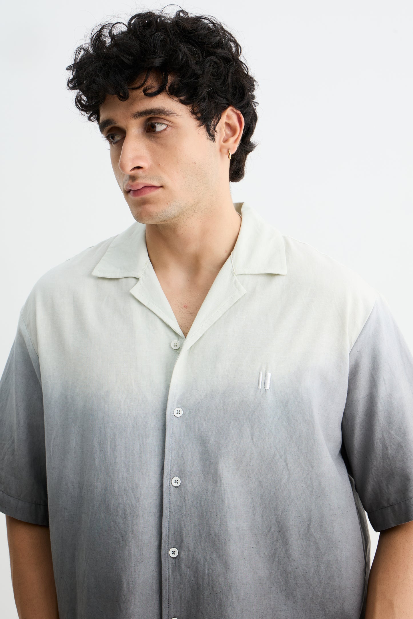 Grey Ombre Half Sleeve Shirt