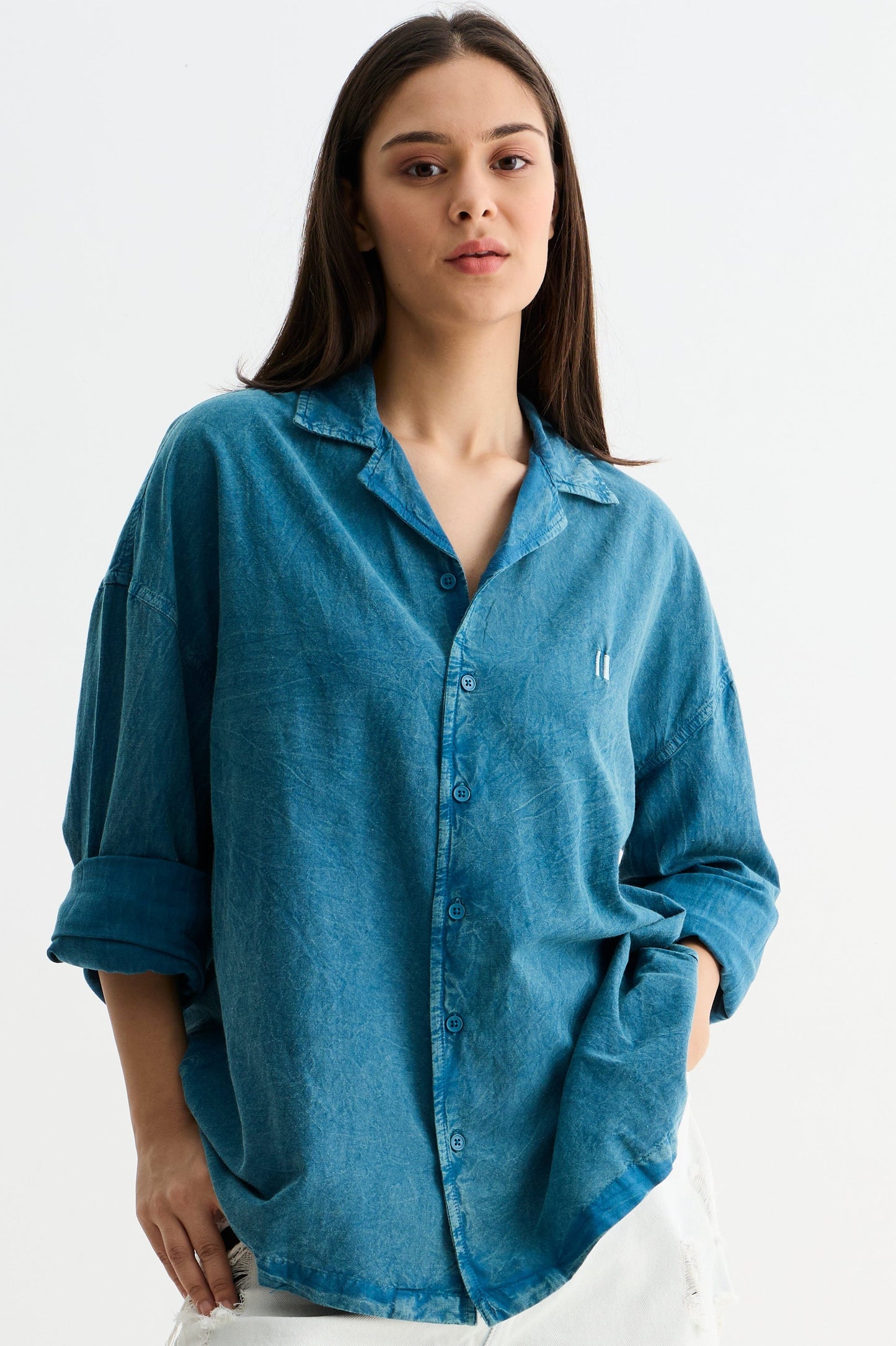 Aqua Blue Washed Past Shirt