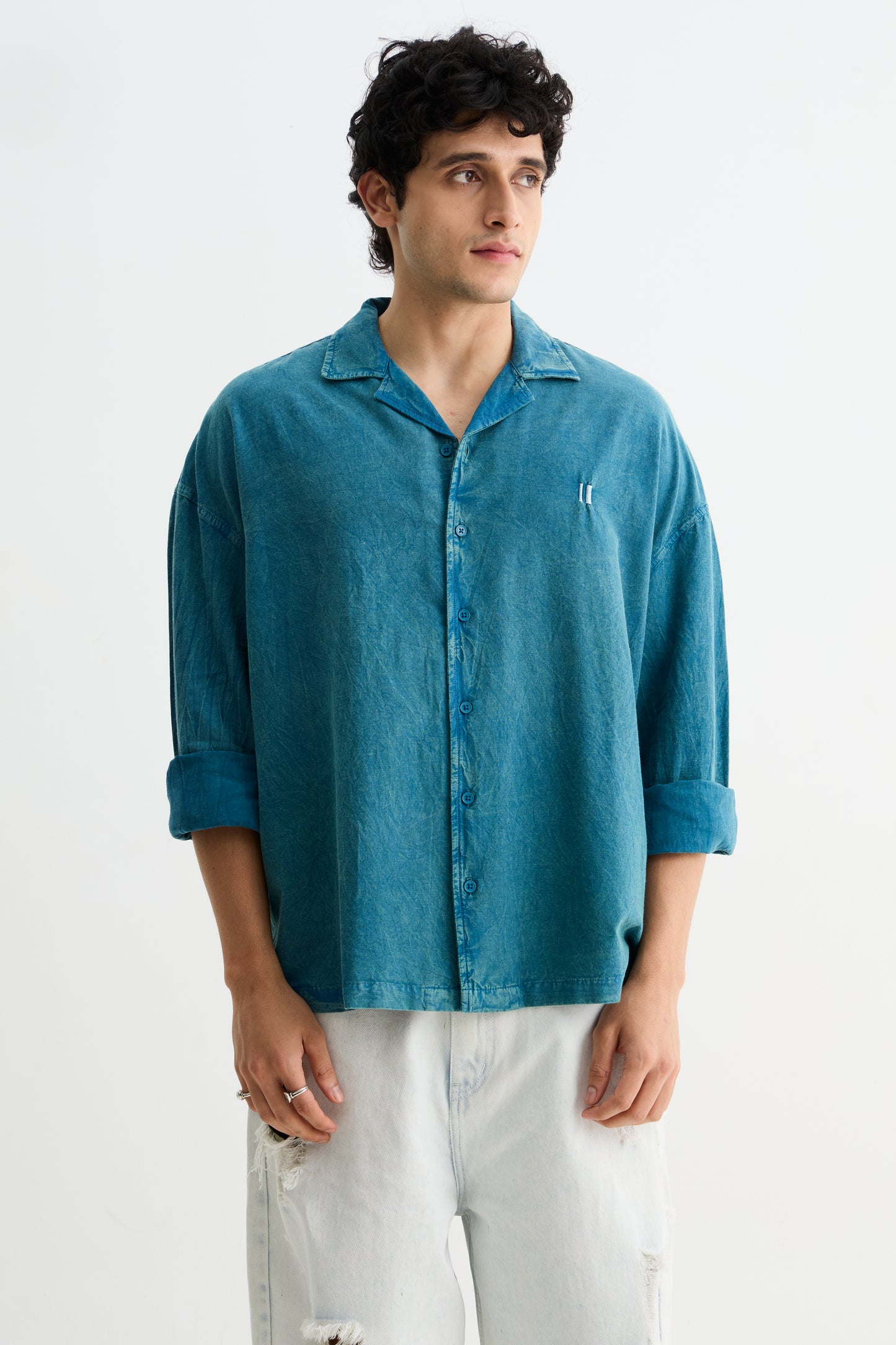 Aqua Blue Washed Past Shirt