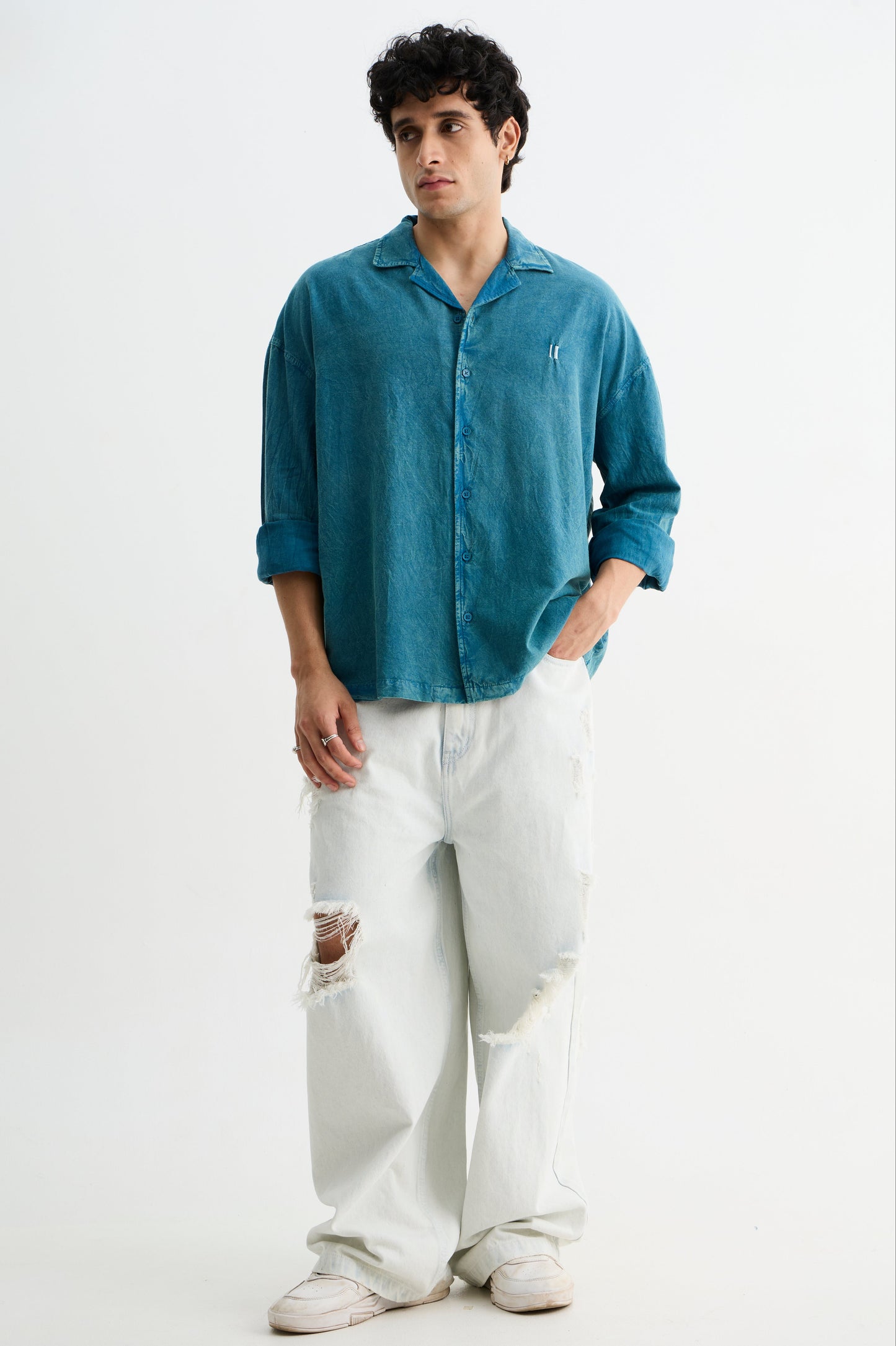 Aqua Blue Washed Past Shirt