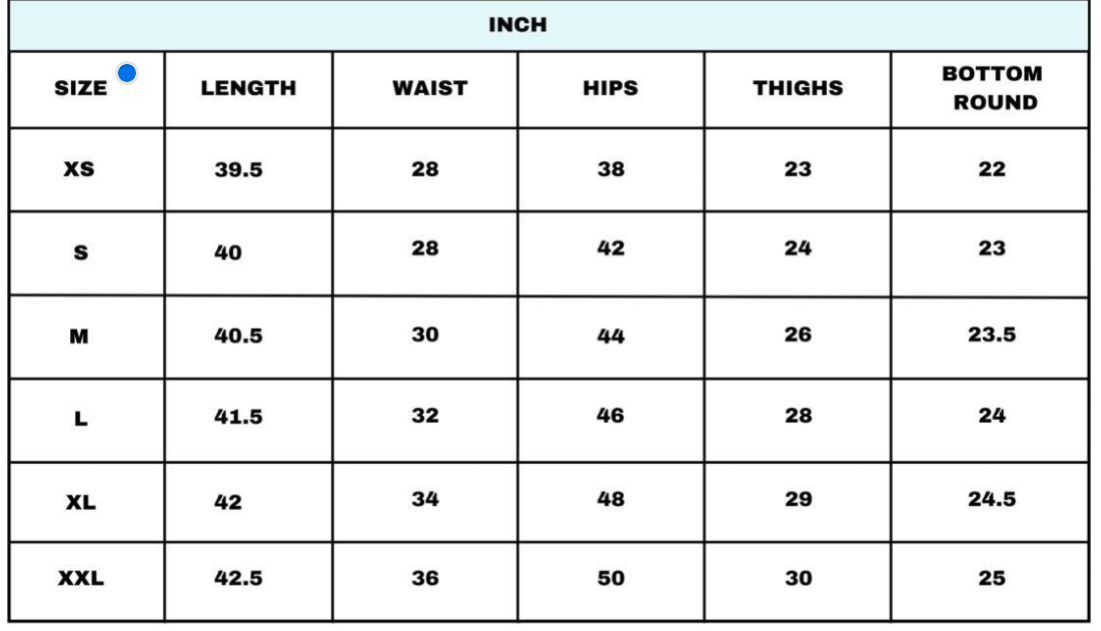 Size chart